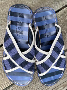 MENS Blue & Black MARNI Nastro Sandals - Size 43 VERSACE Nastro Greca Sandals | REVERSIBLE main image 4